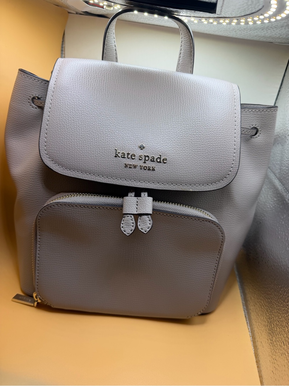 Beautiful Kate Spade New York Lena Colorblock Flap Backpack in the Mountain Grey